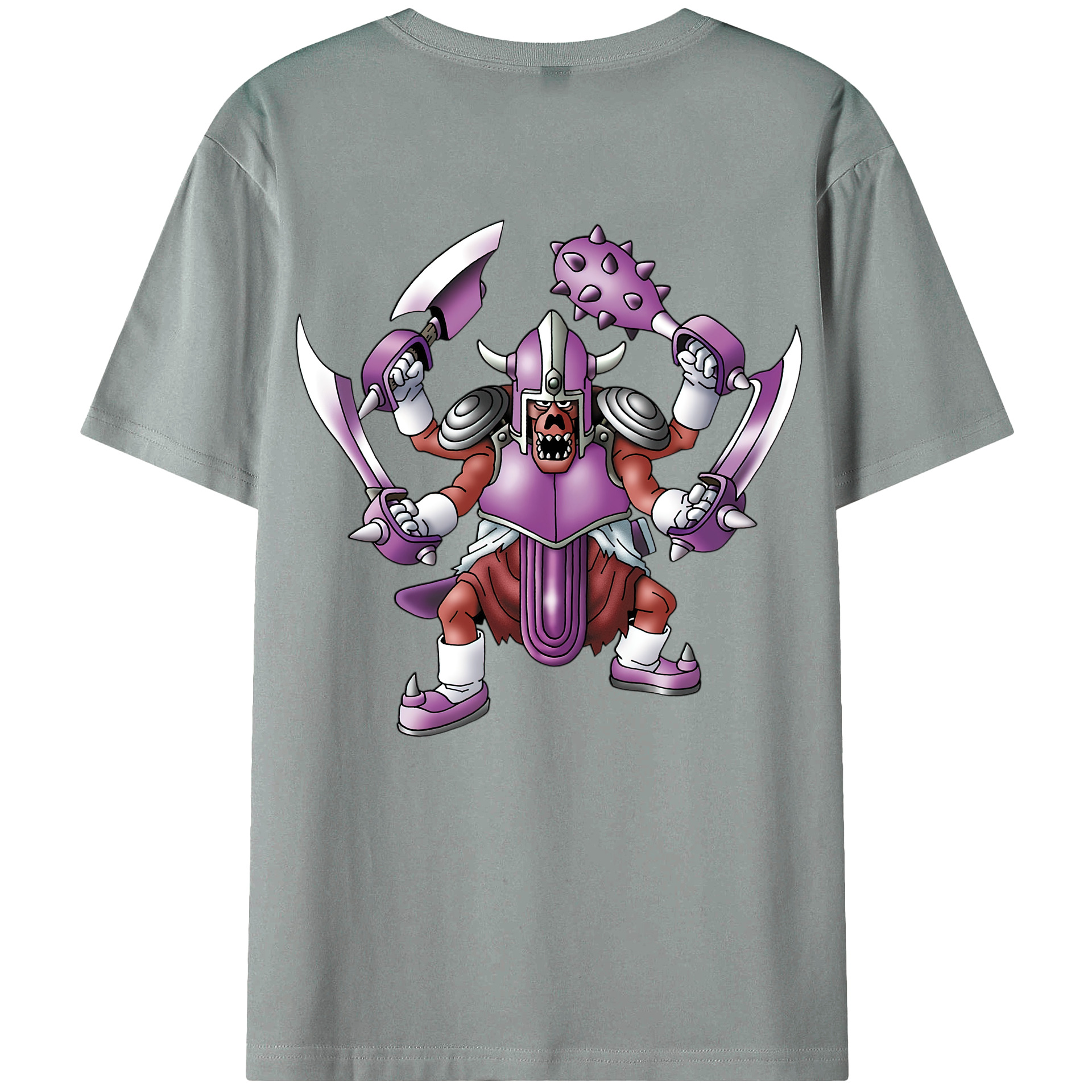 （画像用） ドラゴンクエスト Doragon Kuesuto Dragon Quest 綿100％ メンズ半袖Tシャツ（バックプリント） 通気性